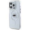 Original Case IPHONE 15 PRO Karl Lagerfeld Hardcase IML Metal Karl Head MagSafe white