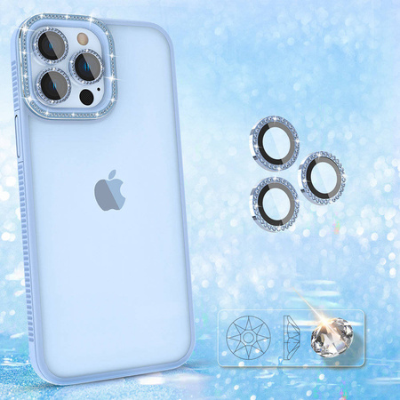 Kingxbar Sparkle Series case iPhone 13 Pro Max with crystals back cover blue