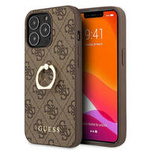 Guess GUHCP13L4GMRBR iPhone 13 Pro 6,1" brązowy/brown hardcase 4G with ring stand