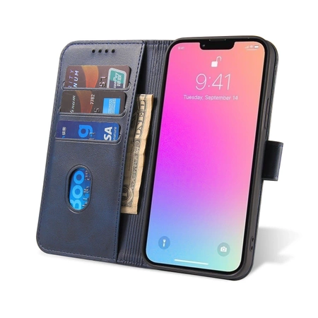 Flip Stand Wallet Case für iPhone 15 Pro Max Magnet Case – Blau