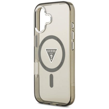 Guess Nakładka Magsafe IML Gradient Case With Print Triangle Logo & Silver Metal Camera Buttons Do iPhone 17 Khaki