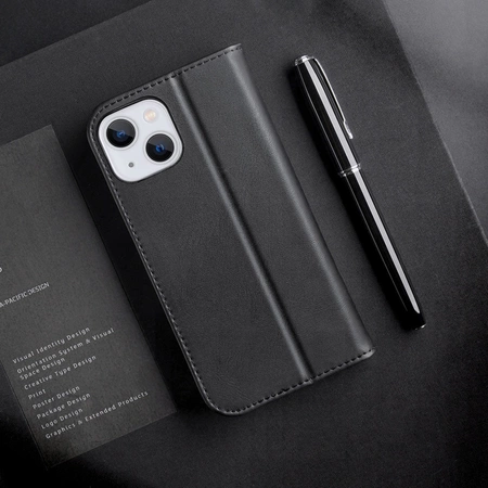 Dux Ducis Hivo echt Leder booktype case schutzhülle aufklappbare hülle für iPhone 14 braun