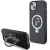 Original Case IPHONE 13 / 14 / 15 Karl Lagerfeld Hardcase Ring Stand Karl&Choupettte MagSafe (KLHMP14SHMRSKCK) black