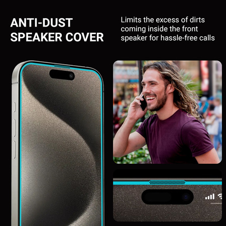 Crong Anti-Bacterial 3D Armour Glass - Szkło hartowane 9H Full Glue do iPhone 16 Pro + ramka instalacyjna