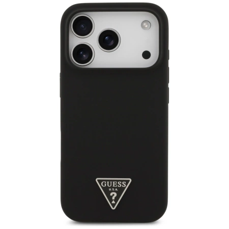 Guess Silicone Triangle Logo MagSafe Case for iPhone 17 Pro - Black