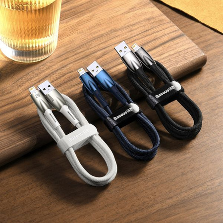BASEUS kabel USB A do Apple Lightning 8-pin 2,4A Glimmer Series CADH000201 1m czarny