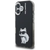 Etui Karl Lagerfeld IML Aquarelle Choupette & Logo na iPhone 16 - czarne