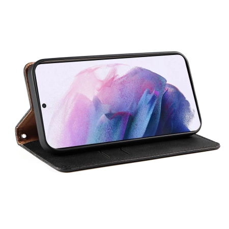 Magnetband Hülle Hülle für Samsung Galaxy S22+ (S22 Plus) Tasche Geldbörse + Mini Lanyard Anhänger Schwarz