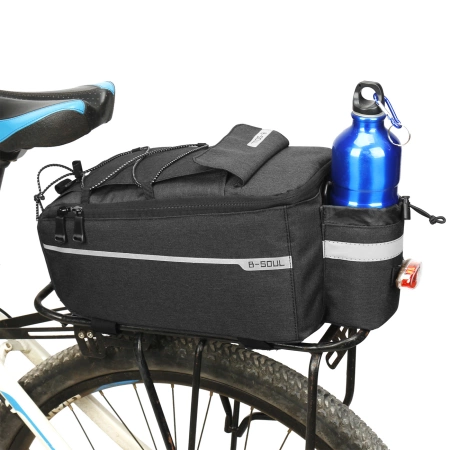 WYA26Y0S Thermal Bike Pannier Bag with Shoulder Strap - Black