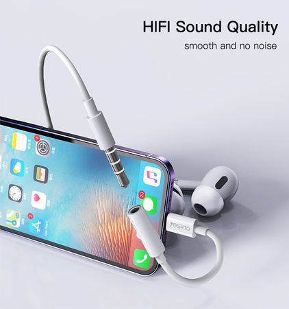Yesido Adapter YAU31 Audio Bluetooth - Lightning na jack 3,5mm - biały