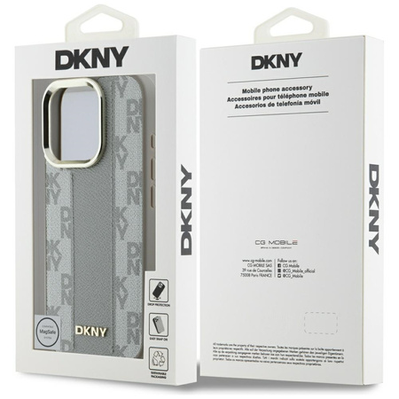 Oryginalne Etui IPHONE 16 PRO MAX DKNY Hardcase Checkered Pattern MagSafe beżowe