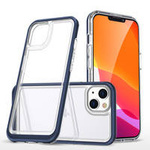 Clear 3in1 case for iPhone 14 Plus silicone cover with frame blue