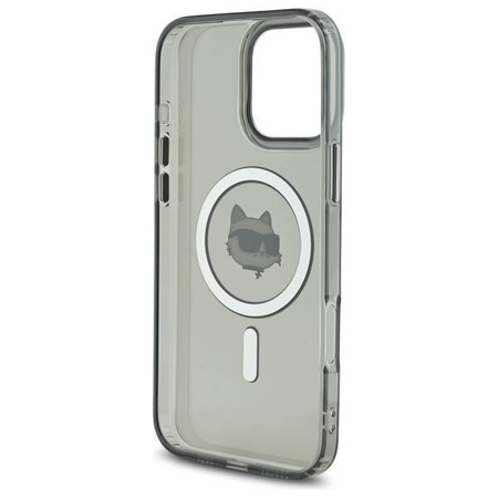 Karl Lagerfeld nakładka do iPhone 16 Pro Max 6,9" KLHMP16XHLSCHK czarna Hardcase IML Metal Choupette Head MagSafe
