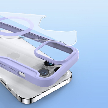 Etui iPhone 15 Pro Max magnetyczny pokrowiec MagSafe z klapką Dux Ducis Skin X Pro - fioletowe