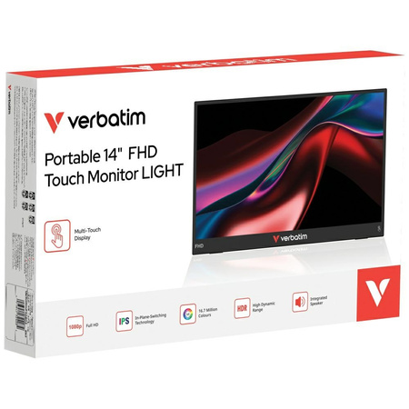 Monitor przenośny dotykowy Verbatim      LIGHT 14" FHD czarny 32400