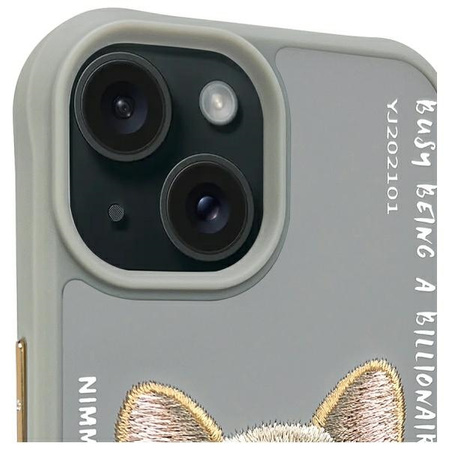 Nimmy etui iPhone 15 6.1" szary/gray      Glasses Cool Dog