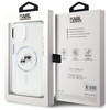 Oryginalne Etui IPHONE 14 Karl Lagerfeld Hardcase IML Metal Karl&Choupette Head MagSafe (KLHMP14SHLSKCH) białe