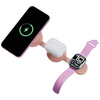 Ładowarka indukcyjna Bazic GoMag Trio 2  3w1 15W magnetyczna do iPhone/Watch/AirPods różowy
