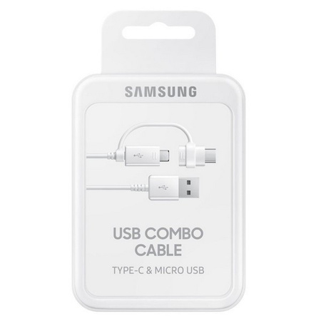Samsung kabel 2w1 USB - microUSB - USB-C 1,5 m biały