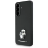 Karl Lagerfeld Saffiano-Hülle mit K&amp;C-Metalllogo für Samsung Galaxy A56, Schwarz