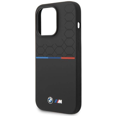 Original Handyhülle APPLE IPHONE 15 PRO MAX BMW Silicone Pattern (BMHCP15X22SMPK) schwarz