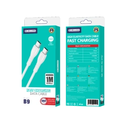 JELLICO kabel B9 USB-C - USB-C PD 66W 1M Biały