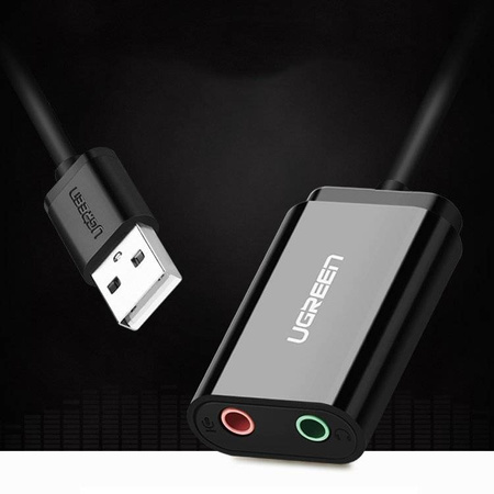 Ugreen zewnętrzna karta dźwiękowa muzyczna adapter USB - 3,5 mm mini jack 15 cm biały (US205 30143)
