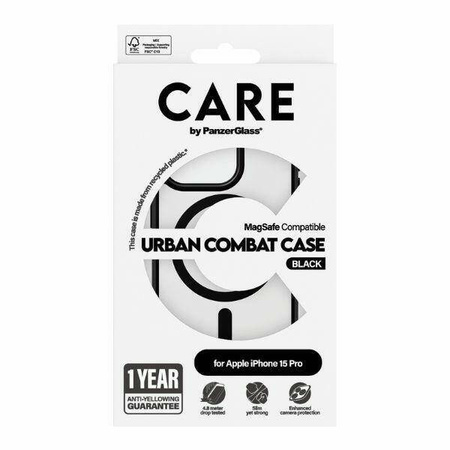Etui CARE by PanzerGlass Urban Combat Case MagSafe na iPhone 15 Pro - czarny