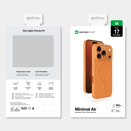 Etui AMAZINGTHING Minimal Air Case na iPhone 17 Pro Max kompatybilne z MagSafe - pomarańczowe