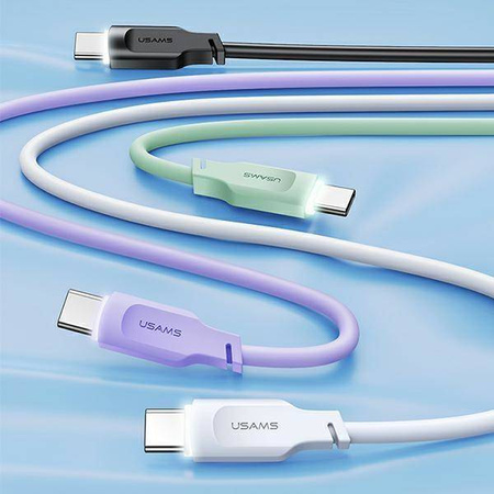 USAMS Kabel USB-C na USB-C PD Fast Charging 1,2m 100W Lithe Series zielony/green SJ567USB04 (US-SJ567)