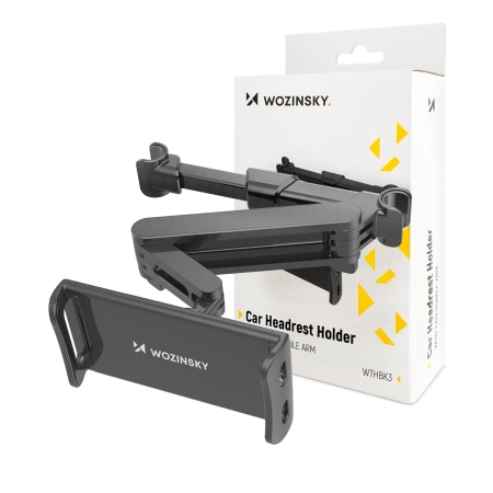 Wozinsky regulowany uchwyt na zagłówek na tablet lub telefon czarny (WTHBK3)
