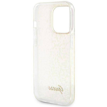 Guess GUHCP15LHDECMP iPhone 15 Pro 6.1&quot; pink/pink hardcase IML Faceted Mirror Disco Iridescent