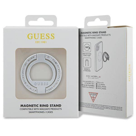 Guess MagSafe Ringständer GUMRSALDGS Silber/Silber Strass
