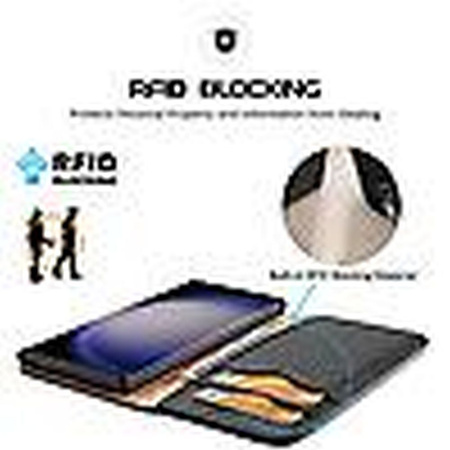 DUX DUCIS Hivo - skórzane etui portfelik do Samsung Galaxy S24 Ultra czarne