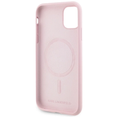 Karl Lagerfeld Silikon Karl&amp;Choupette MagSafe iPhone 11 Hülle - Rosa