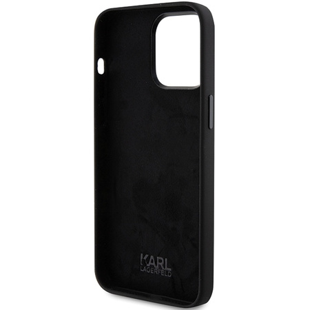 Etui Karl Lagerfeld Silicone Choupette Metal Pin na iPhone 15 Pro - czarne