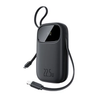 Powerbank Baseus EnerFill FC31 20000mAh 22.5W z wyświetlaczem cyfrowym i 2 wbudowanymi kablami (USB-C + Lightning) - czarny
