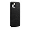 iCarer Oil Wax Premium Leather Case iPhone 14 Magnetic Leather Case with MagSafe Black (WMI14220701-BK)