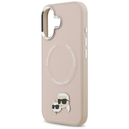 Karl Lagerfeld nakładka Magsafe PU case with Karl&Choupette heads pins logo and metal camera buttons do iPhone 17 beżowa