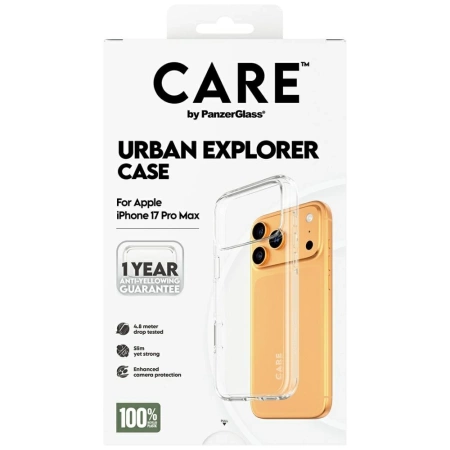 CARE by PanzerGlass Flagship Urban Explorer Case w. Clear Frame for iPhone 17 Pro Max - Transparent
