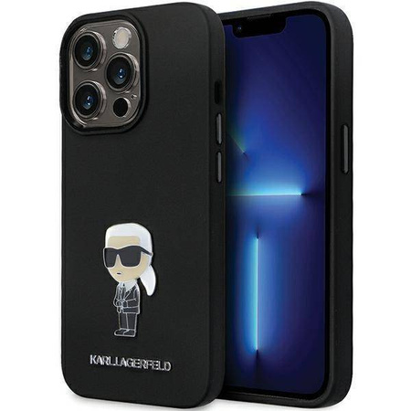 Karl Lagerfeld nakładka do iPhone 14 Pro Max 6,7" KLHCP14XSMHKNPK czarna HC Silicone Ikonik Metal Pin