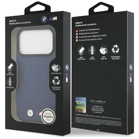 BMW M FW Metal Logo MagSafe Case für iPhone 17 Pro – Marineblau