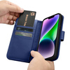 iCarer Wallet Case 2in1 iPhone 14 Plus Flip Leather Cover Anti-RFID blue (WMI14220727-BU)