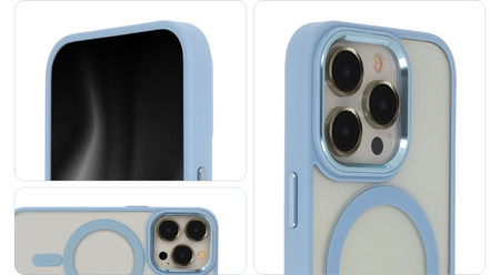 Nakładka Satin Elegant Mag do iPhone 14 6,1" niebieska