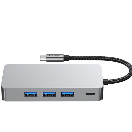 TECH-PROTECT HB05 HUB ADAPTER 9IN1 TYPE-C + USB2.0 + USB3.0 + HDMI 4K 60HZ + SD/TF + PD100W + RJ45 1000M SPACE GREY