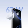 Joyroom JR-TCL06 67W GaN-Wandladegerät mit integriertem einziehbarem USB-C-Kabel - Weiß