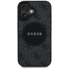 Original Handyhülle IPHONE 16 Guess 4G Circle Classic Logo MagSafe schwarz