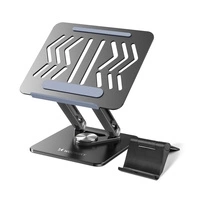 Podstawka pod laptopa, tablet Wozinsky WRS-CPY84SB 360 aluminiowa + Gratis! podstawka do smartfona - czarna