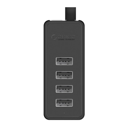 HUB 4-portowy USB-A 2.0 przewód 1M - czarny