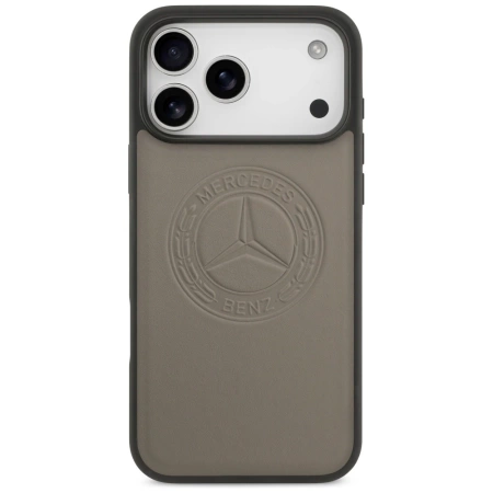 Mercedes Leder Vintage Logo MagSafe Hülle für iPhone 17 Pro Max - Beige